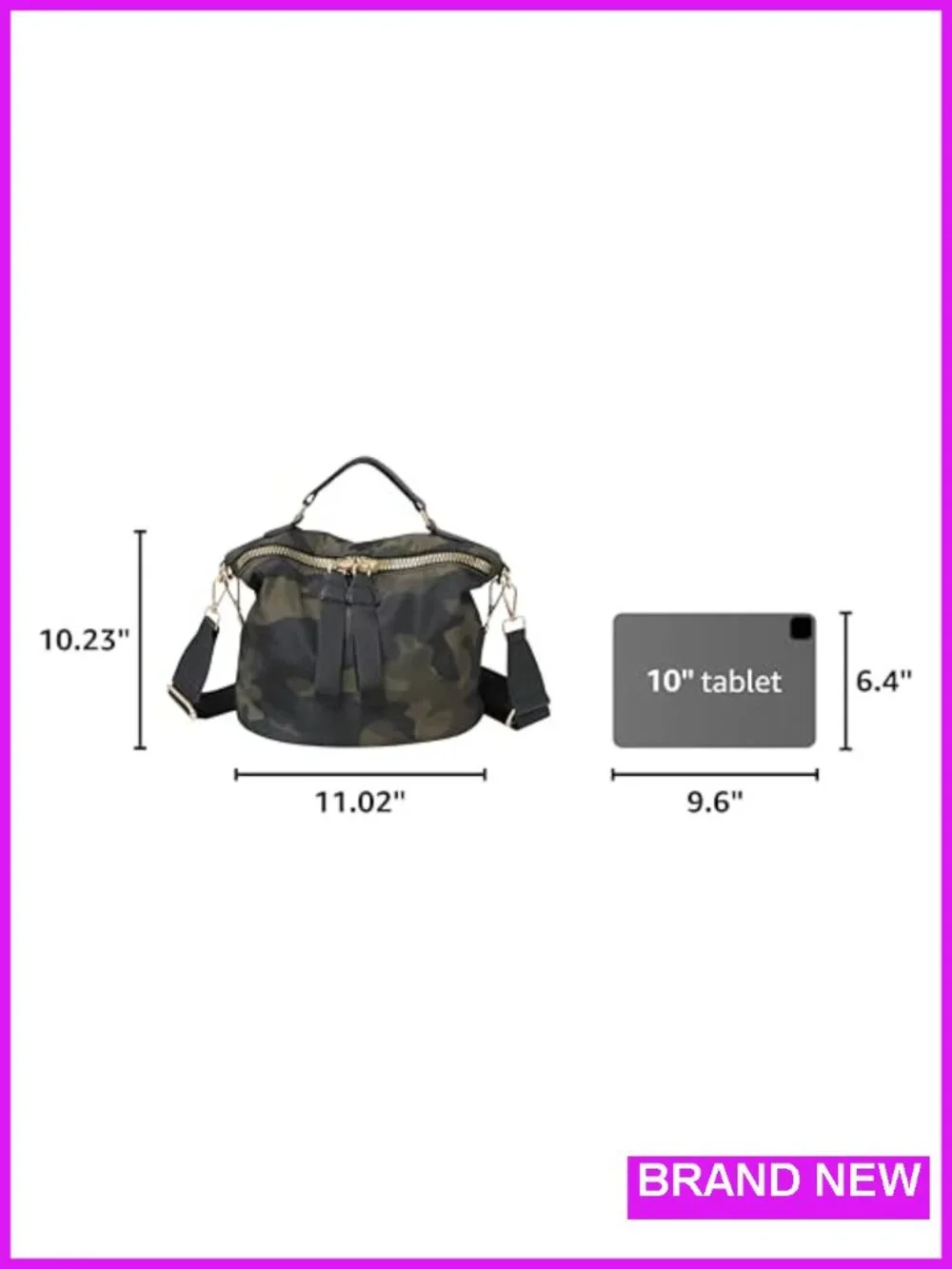 Anti-theft Nylon Crossbody Bag Adjustable Strap Lightweight Travel Tote